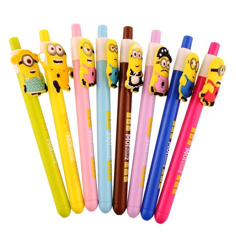 10pcs Despicable Me 2 Minions Figures Inks Ballpoint Pen Pens Kids