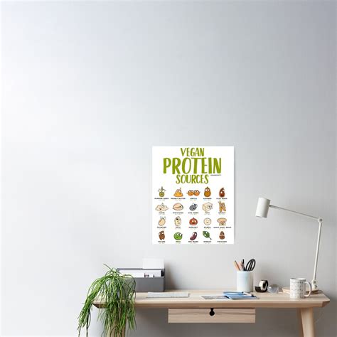 Vegan Protein Sources Poster For Sale By Vegandock Redbubble