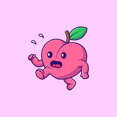 Premium Vector Cute Peach Fruit Angry Cartoon Vector Icons Illustration