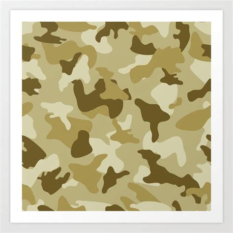 Yellow Sand Camo Camouflage Army Pattern Art Print By Artpics X Small