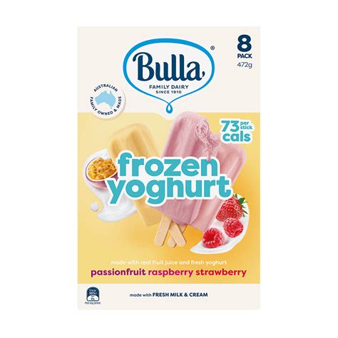 Bulla Frozen Yoghurt Strawberry Passionfruit Raspberry 8 Pack Bulla