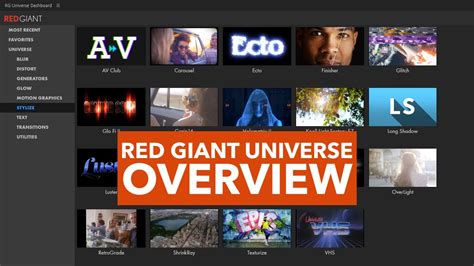 Red Giant Complete Overview 04 Red Giant Universe Youtube