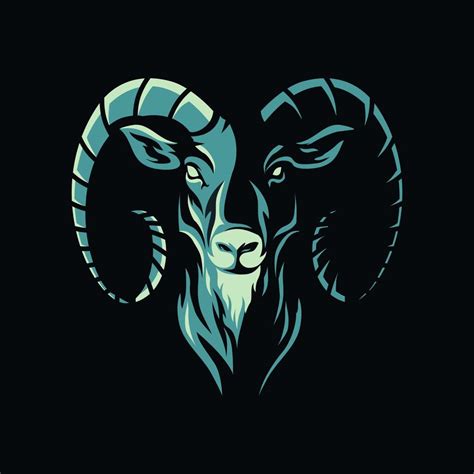 Animal Head Goat Vector Logo Icon Illustration Mascot Design