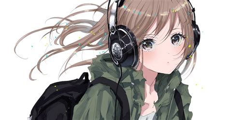 Tomboy Anime Girl With Hoodie And Headphones