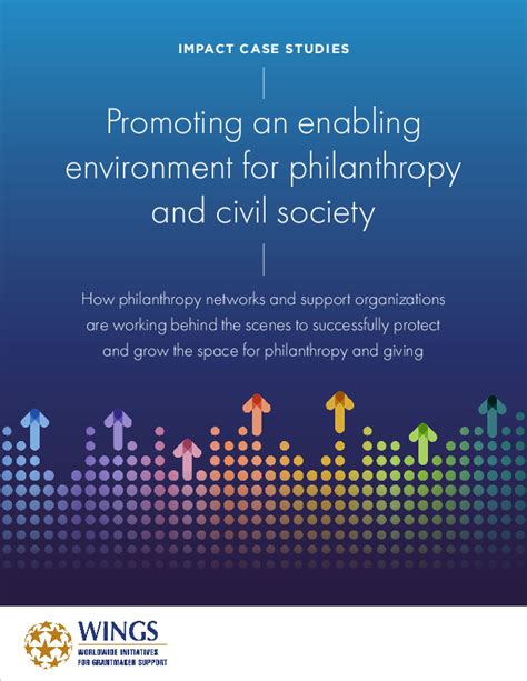 Impact Case Studies Promoting An Enabling Environment For Philanthropy