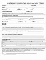 Photos of Emergency Information Form