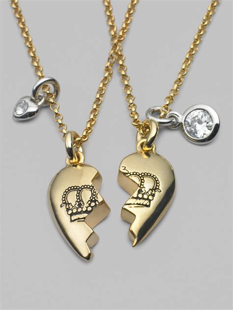 Lyst Juicy Couture Best Friends Forever Necklace In Metallic