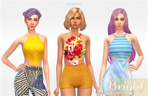 Manueapinnys Bright Backless Halter Tops Sweet Sims 4 Finds