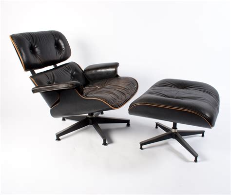 Black Lounge Chair Ottoman By Charles And Ray Eames For Herman Miller