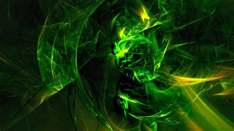 Green Fractal Lines Abstraction Art Hd Abstract Wallpapers Hd
