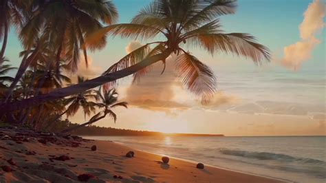 [asmr Ambience]tropical Beach At Sunset Ocean Sounds For Relaxationand Holiday Feeling Youtube