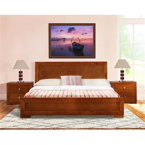 Camden Isle Trent Cherry Full Wood Platform Bed In The Beds Department