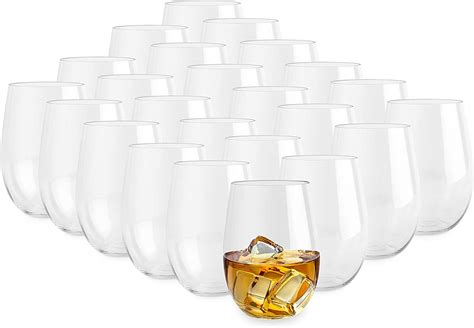 Argentia Ridge Clear Stemless Wine Glasses Unbreakable And Reusable Wine Tumbler Set 16 Oz