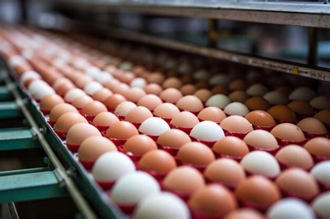 Premium Ai Image Conveyor Belt At A Poultry Farm Transporting Chicken Eggs With Precision