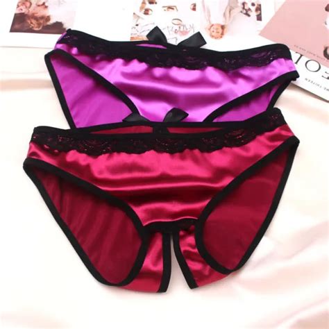 SEXY LINGERIE EROTIC Open Crotch Panties For Women Lace Crotchless Brief Panties PicClick