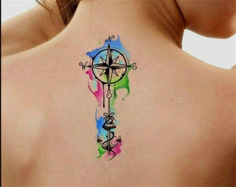 Aber wer will schon die sauerei im lack oder generell. Temporäre Tattoo Aquarell Kompass Ultra dünne realistische ...