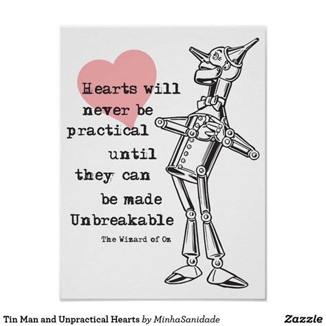Tin Man And The Unbreakable Heart Poster Zazzle Heart Poster Tin Man Wizard Of Oz Book
