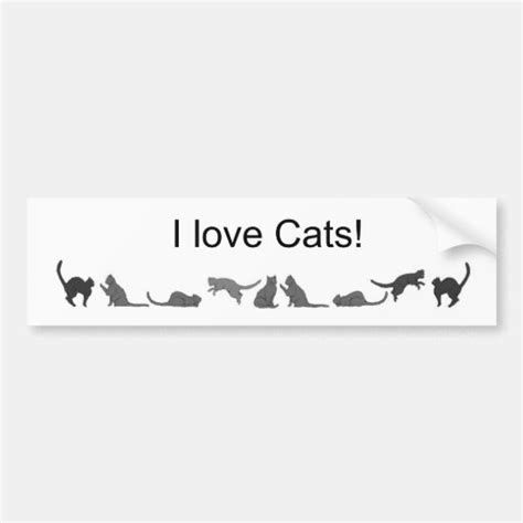 I Love Cats Bumper Sticker Zazzle