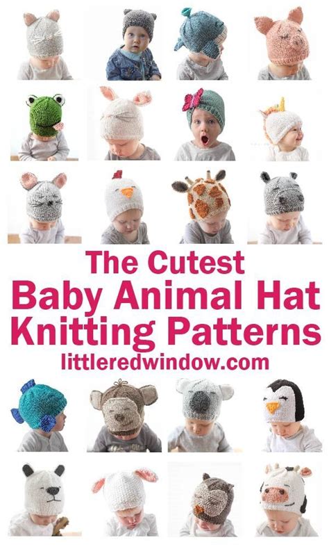The Cutest Animal Baby Hat Knitting Patterns Little Red Window In