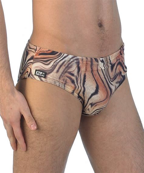 Mens Swim Briefs Tiger Print Speedo Swimwear For Men