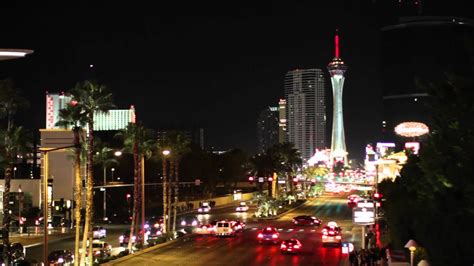 Stratosphere And Las Vegas Strip Hd Stock Video Footage
