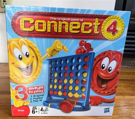New Connect 4 Four Strategy Board Game Hasbro 3 Ways Carrying Handle