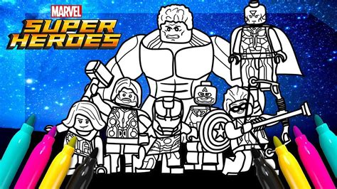 Superheroes Avengers Coloring Book Lego Coloring For Kids Youtube