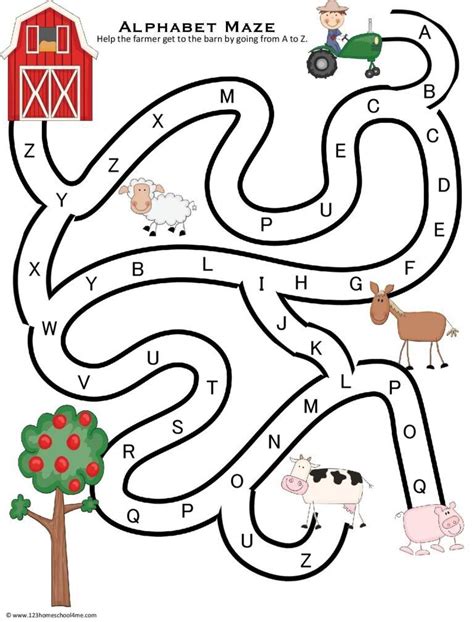 Maze Alphabet Farm Worksheet Or Preschool And Kindergarten Letter W
