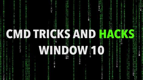 Amazing Command Prompt Cmd Tricks And Hacks For Window 10 Youtube