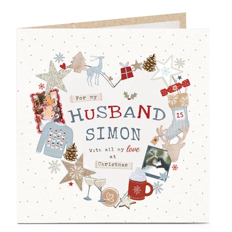 buy personalised christmas card festive heart husband for gbp 2 79 card factory uk