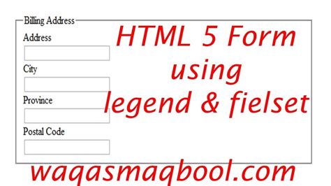 How To Create Html Form Using Fieldset Legend And Label Youtube