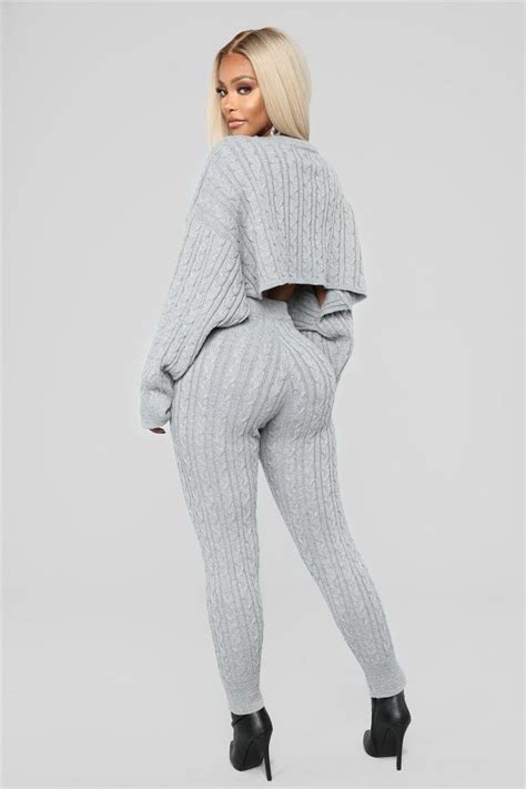 Two Piece Knitted Sweater Outfit Knit Sweater Outfit Going Out Outfits Long Sleeve Pullover
