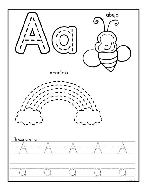Spanish Alphabet Worksheets For Homeschool Pre K Kindergarten Tracing