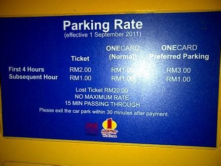 Check out the 1 utama dataran car park (open air) parking rates with effect from 1st march 2017: One Utama Shopping Complex- around and parking rates ...