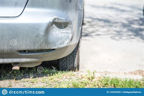 Damaged axle may occur when the car shocks are become worn out. Damaged Car With Deformation On The Rear Bumper Broken In ...