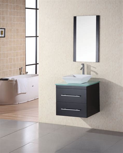 modern single sink bathroom vanity  tempered