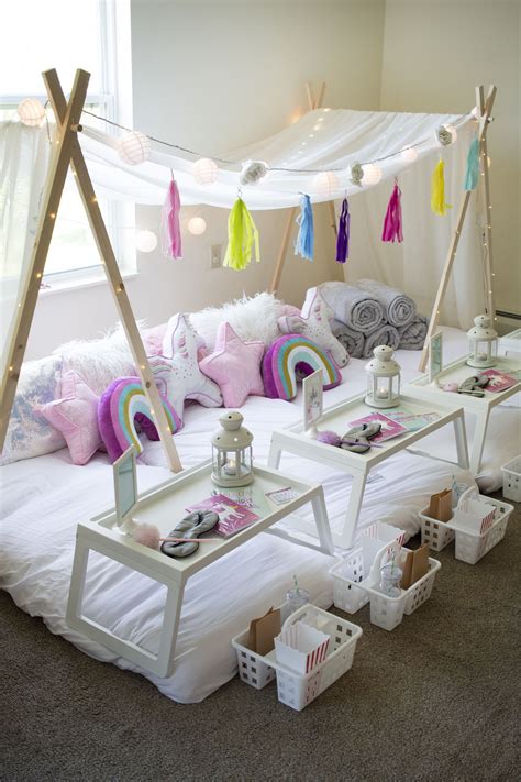 Unicorn Canopy Sleepover Rental 🦄 Girls Birthday Party Ideas