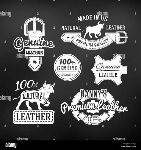 Set Of Leather Quality Goods Vector Designs Vintage Belt Logo Retro