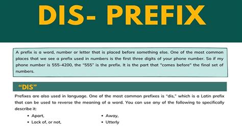 Dis Prefix Common Words With The Prefix Dis 7esl