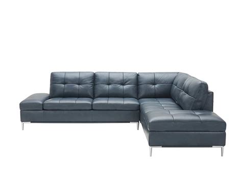 Blue Leather Sectional Sofa Nj Lenard Leather Sectionals