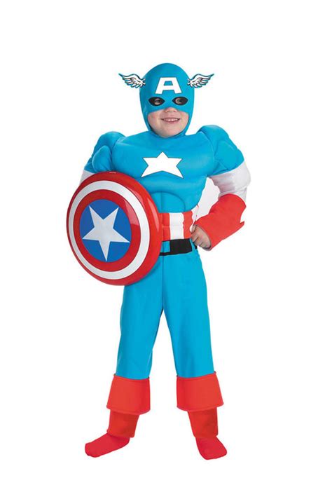 Boys Captain America Muscle Deluxe Costume At Online