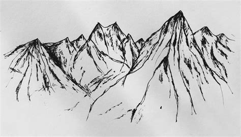 Drawing Of A Mountain Drawing Image