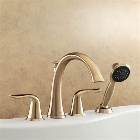 Would moen brushed gold be a good match, or is there one that would be a better fit? Delta T4738-CZ Lahara Roman Tub Faucet with Handshower in ...