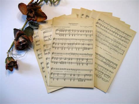 Vintage Sheet Music Paper 18 Sheets Distressed Aged Some Etsy