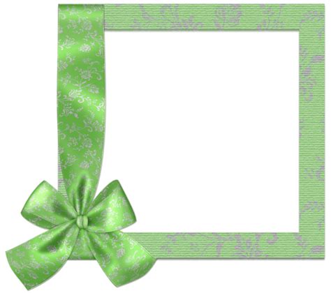 Cute Green Png Frame With Bow Gallery Yopriceville High Quality