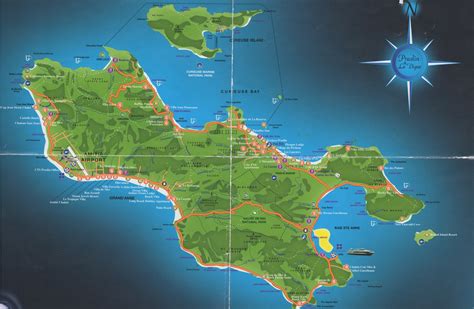 Подробные карты острова Праслин Детальные печатные карты острова