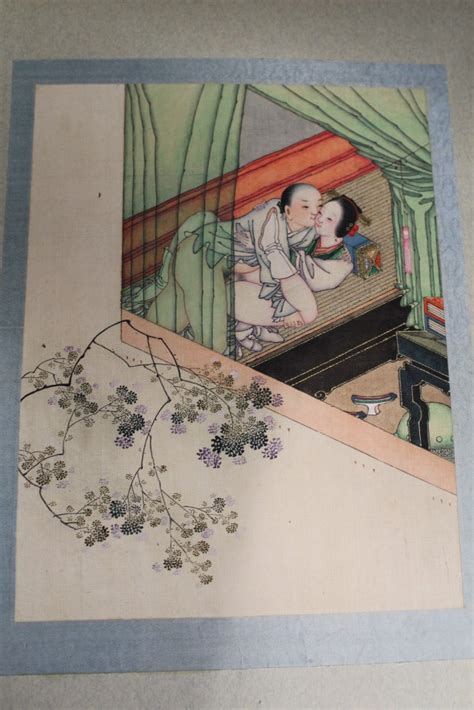 Fine 19th Century Chinese Album Of Erotic Paintings Comprising Twenty