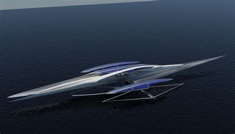 Fresnel Hydrofoil Trimaran A Futuristic Solar Powered Yacht Designed
