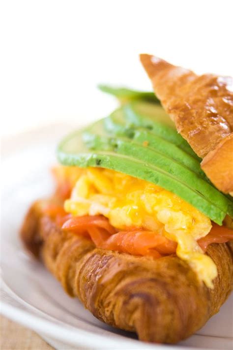 Croissant Sandwich Smoked Salmon And Best Scrambled Eggs
