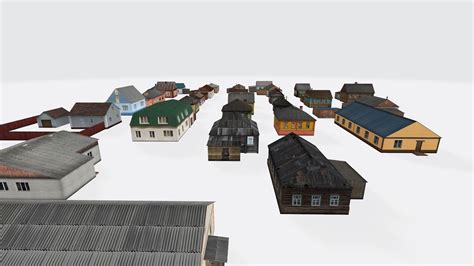 3d Model Village House Pack Vr Ar Low Poly Cgtrader
